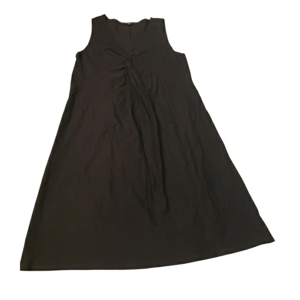 Eileen Fisher Black Twist Front Dress- S